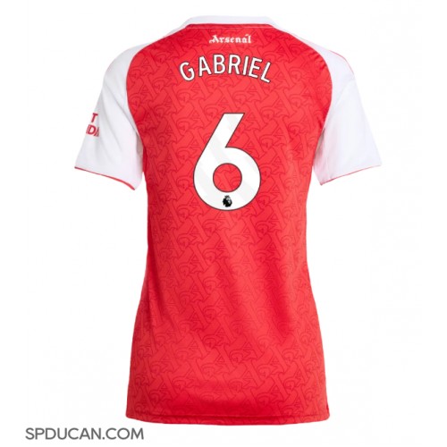 Zenski Nogometni Dres Arsenal Gabriel Magalhaes #6 Domaci 2025-26 Kratak Rukav